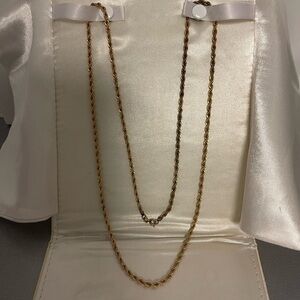 14K Caret Classic Gold Rope Chain 30”Necklace - 14/20 GF - Signed